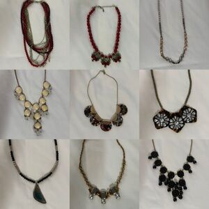 Bundle of 9 necklaces all different brands